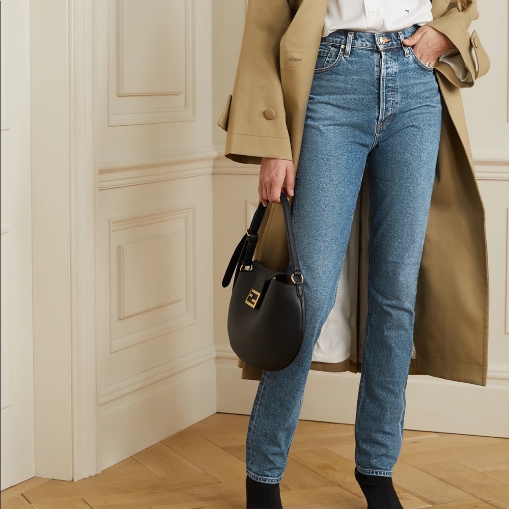 Goldsign Blue High-Rise Straight Jeans